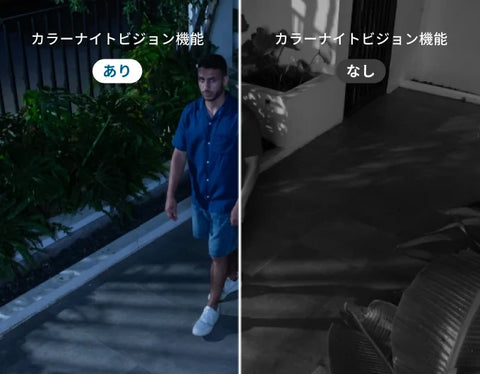 夜間撮影機能の例