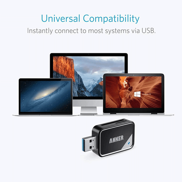 Anker 2-in-1 USB 3.0 ポータブルカードリーダー