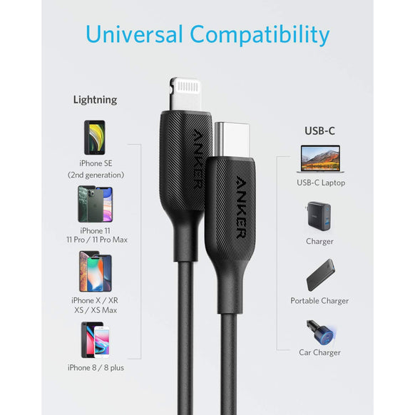 Anker PowerLine III USB-C & ライトニング ケーブル 1.8m