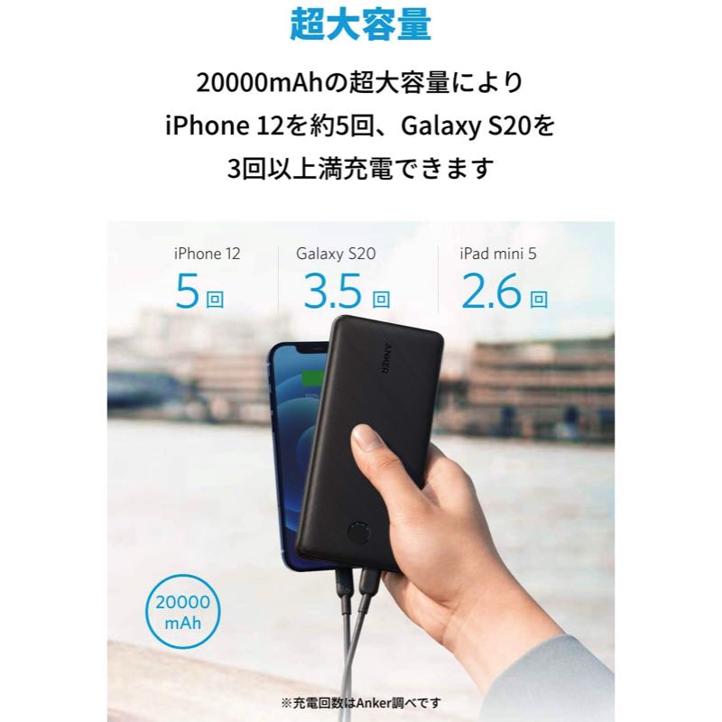 Anker PowerCore Essential 20000 PD 20W | モバイルバッテリー・充電