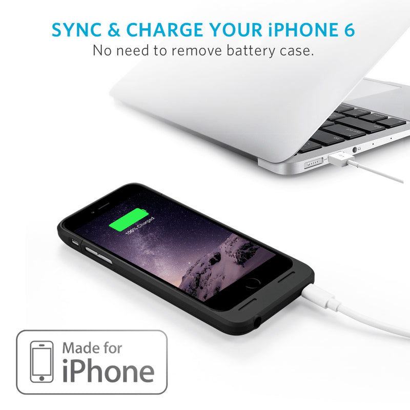 ケース型バッテリー 薄型 iPhone 6 6s 7 充電 ス ブラック 644 iphone6／6s／7／8 対応 バッテリー内蔵ケースの通販