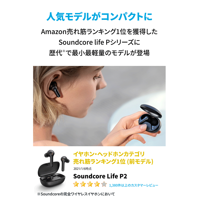 Soundcore Life P2 Mini | 完全ワイヤレスイヤホンの製品情報 | Anker Soundcore Life P2 Mini | 完全ワイヤレスイヤホンの製品情報 | Anker