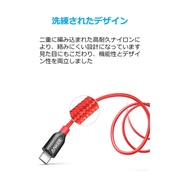 Anker PowerLine+ USB-C & USB-C ケーブル (USB2.0対応) 0.9m