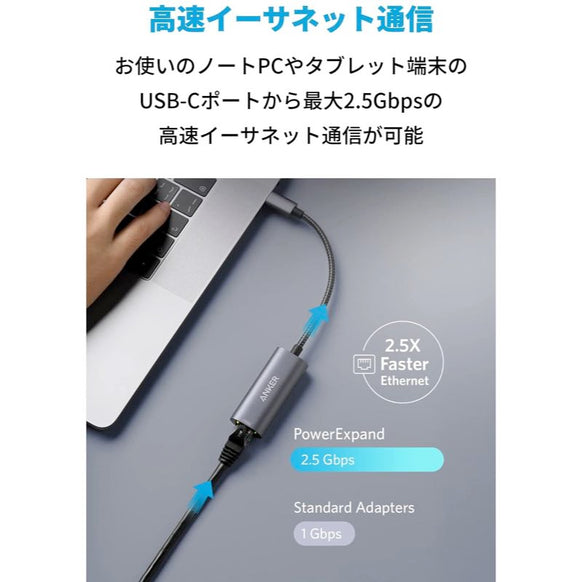 Anker PowerExpand USB-C & 2.5Gbps イーサネットアダプタ