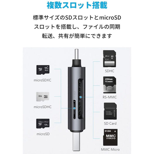 Anker USB-C & USB-A PowerExpand 2-in-1 SD 3.0 カードリーダー