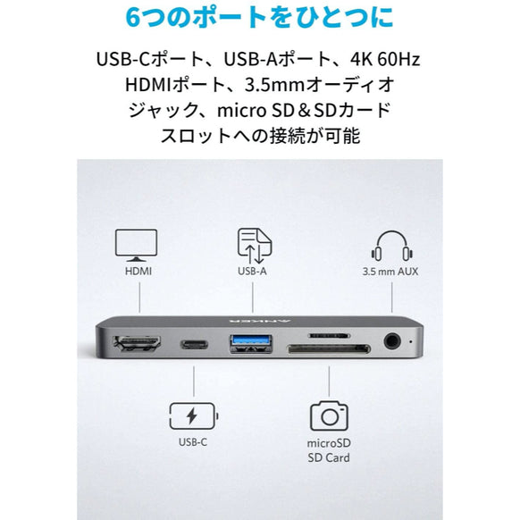 Anker PowerExpand Direct 6-in-1 USB-C PD メディア ハブ
