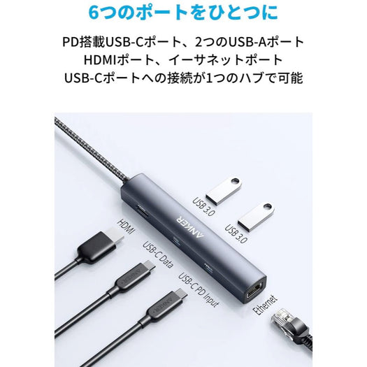 Anker PowerExpand 6-in-1 USB-C PD イーサネット ハブ
