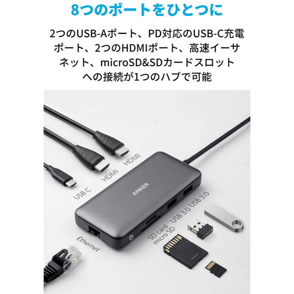 Anker PowerExpand 8-in-1 USB-C PD メディア ハブ