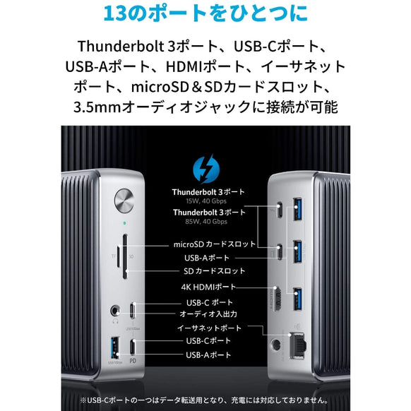 Anker PowerExpand Elite 13-in-1 Thunderbolt 3 Dock ドッキングステーション