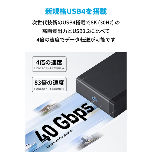 Anker 568 USB-C ドッキングステーション (11-in-1, USB4)