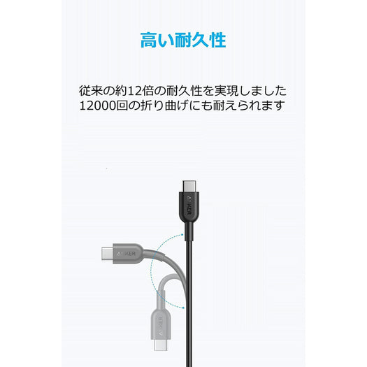 Anker PowerLine II USB-C & USB-C ケーブル (USB2.0対応) 0.9m