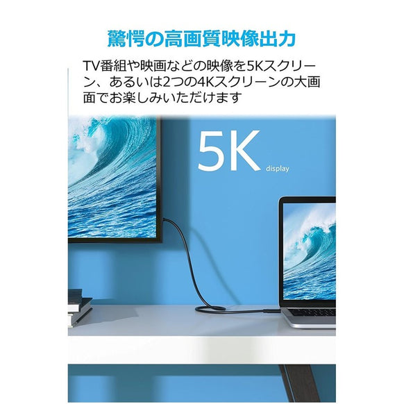 Anker USB-C & USB-C Thunderbolt 3 ケーブル 0.5m