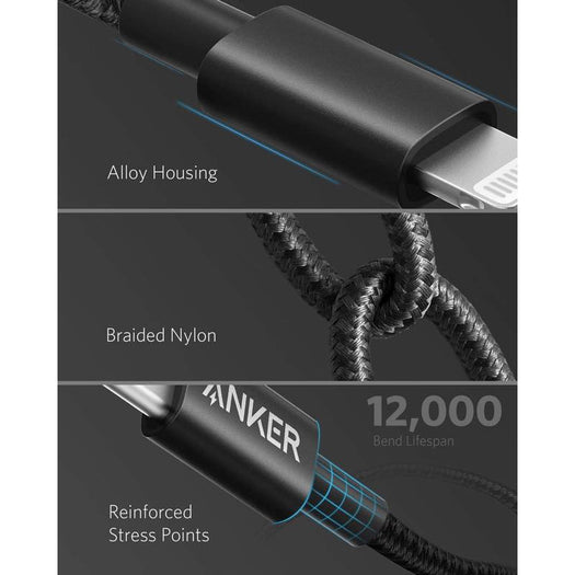 Anker 高耐久ナイロン USB-C ＆ ライトニング ケーブル 1.8m