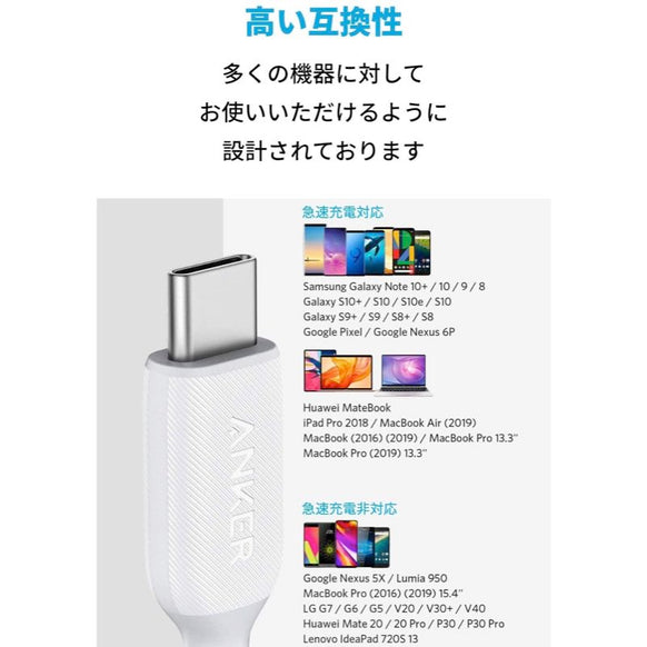 Anker PowerLine III USB-C & USB-C ケーブル (USB2.0対応) 0.9m