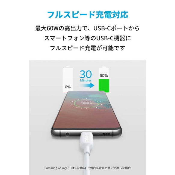 Anker PowerLine III USB-C & USB-C ケーブル (USB2.0対応) 1.8m