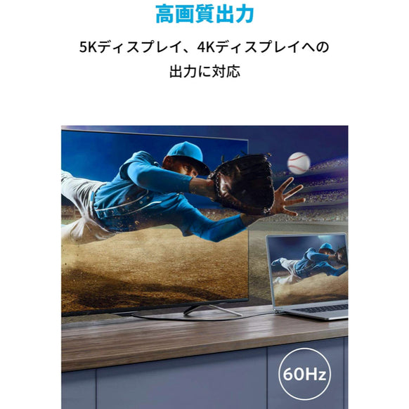 Anker USB-C & USB-C Thunderbolt 3 ケーブル 0.7m