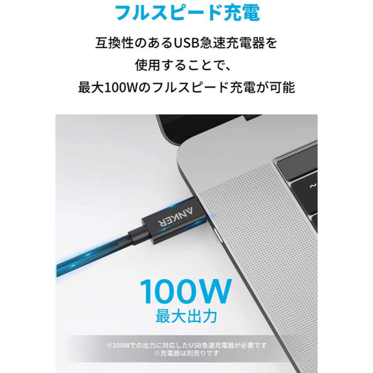 Anker USB-C & USB-C Thunderbolt 3 ケーブル 0.7m