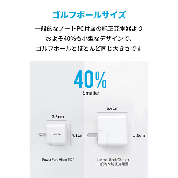 Anker PowerPort Atom PD 1 & USB-C & USB-C　ケーブル (1.8m) 2点セット