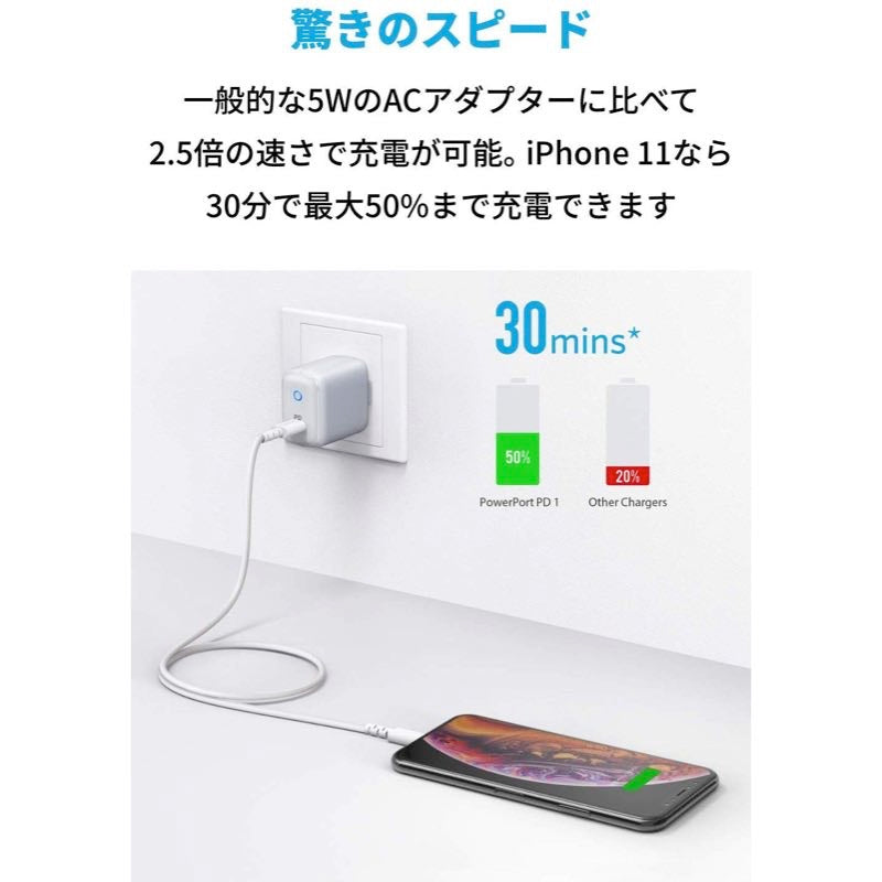 Anker PowerPort PD 1 & USB-C & ライトニングケーブル (0.9m