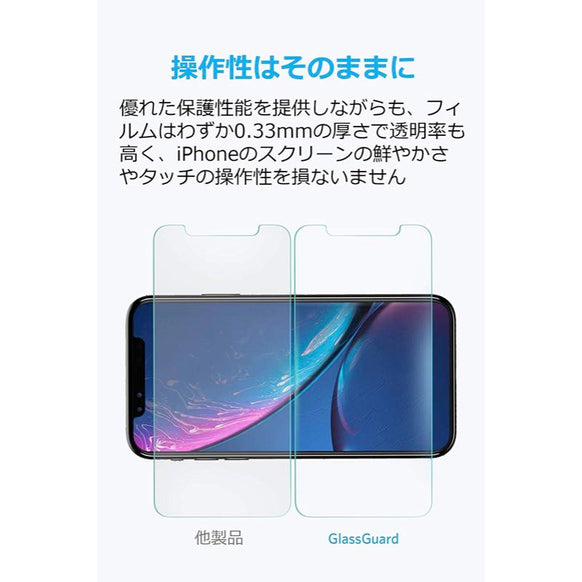 Anker GlassGuard iPhone XR用 2枚セット