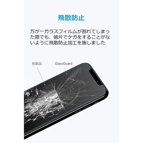 Anker GlassGuard iPhone XR用 2枚セット