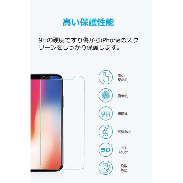 Anker GlassGuard iPhone XS Max用 2枚セット