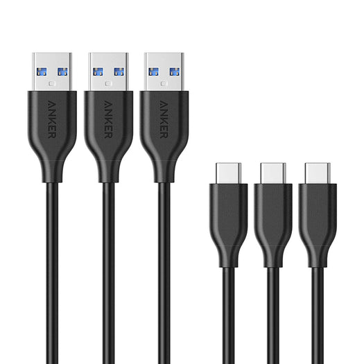 Anker PowerLine USB-C & USB-A ケーブル (USB3.0対応) 0.9m 3本セット
