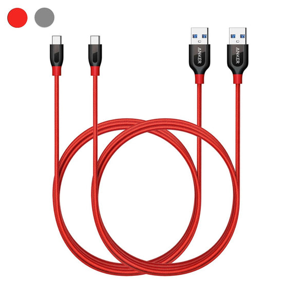 【2本セット】Anker PowerLine+ USB-C & USB-A 3.0 ケーブル (1.8m)