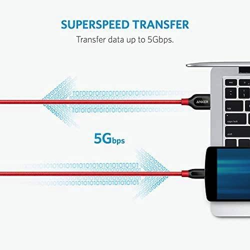 Anker PowerLine+ USB-C & USB-A ケーブル (USB3.0対応) 1.8m 2本セット