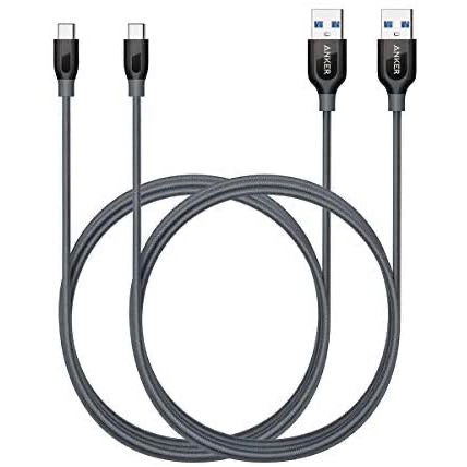 Anker PowerLine+ USB-C & USB-A ケーブル (USB3.0対応) 1.8m 2本セット