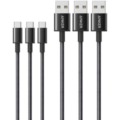 【3本セット】Anker 高耐久ナイロン USB-C & USB-A 2.0 ケーブル (1.8m)