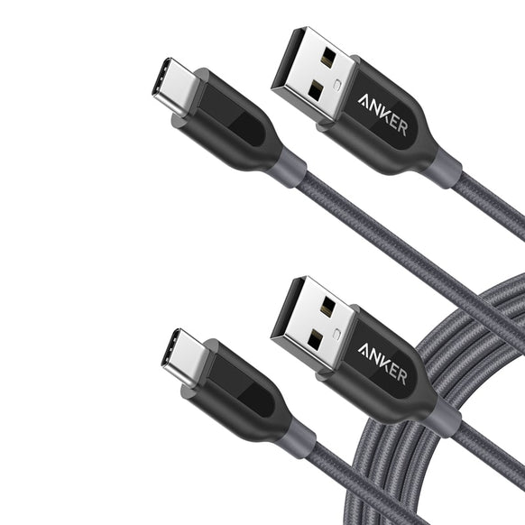 Anker PowerLine+ USB-C & USB-A ケーブル (USB2.0対応) 1.8m 2本セット