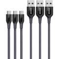 Anker PowerLine+ USB-C & USB-A ケーブル (USB2.0対応) 1.8m 3本セット