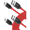 Anker PowerLine+ USB-C & USB-A ケーブル (USB2.0対応) 3.0m 2本セット