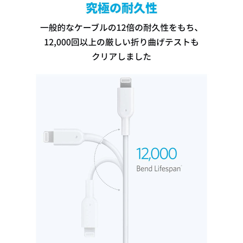 Anker PowerLine II USB-C ＆ ライトニング ケーブル (2本セット) 1.8m