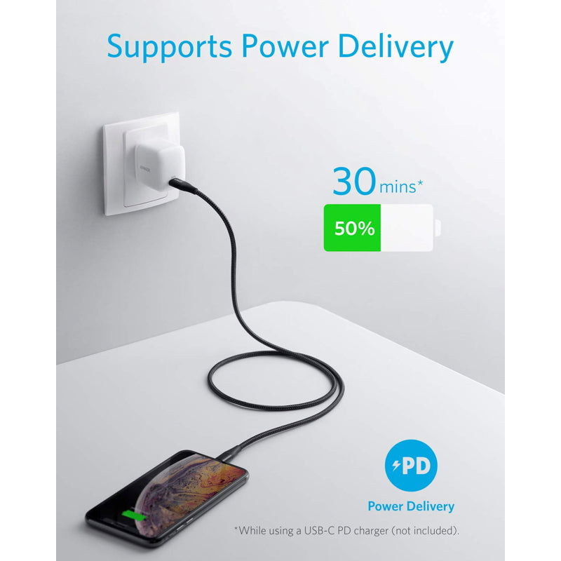 2本セット】Anker PowerLine+ II USB-C ＆ ライトニング ケーブル (0.9