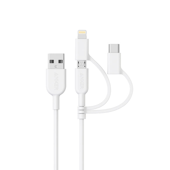 [au+1 collection SELECT] Anker PowerLine II 3-in-1ケーブル（0.9m）