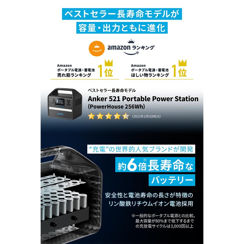 Anker 535 Portable Power Station (PowerHouse 512Wh) | ポータブル