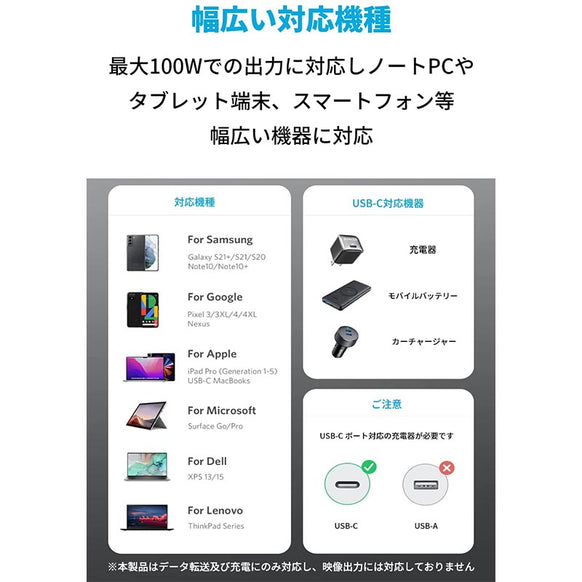 Anker 333 高耐久ナイロン USB-C & USB-C ケーブル 1.8m