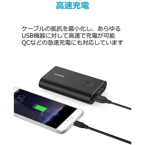 Anker PowerLine USB-C & USB-A ケーブル (USB3.0対応) 1.8m 2本セット